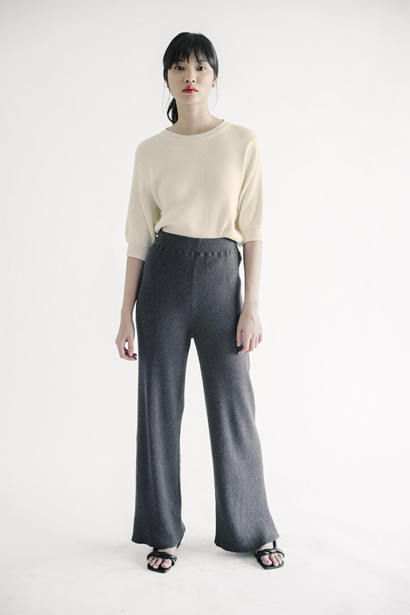 Essential Knit Long Pants In Dark Grey