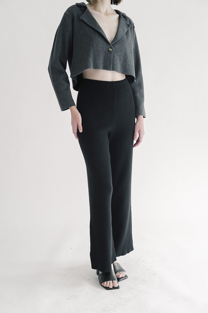 Essential Knit Long Pants In Black