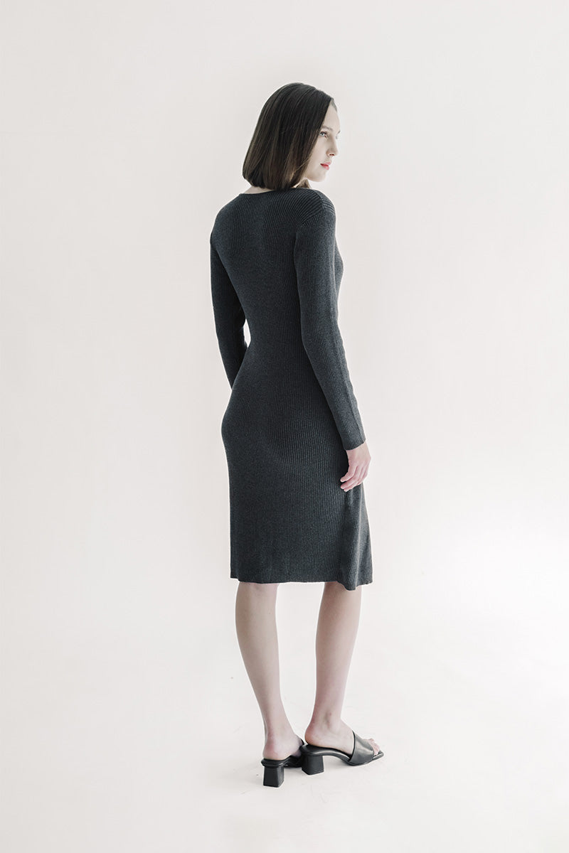 Essential Knit Dress In Dark Grey