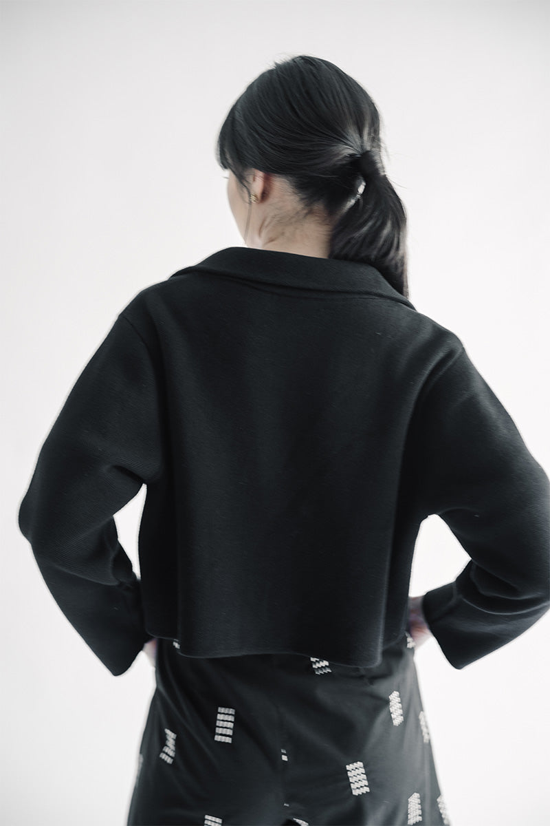 Essential Knit Blazer In Black