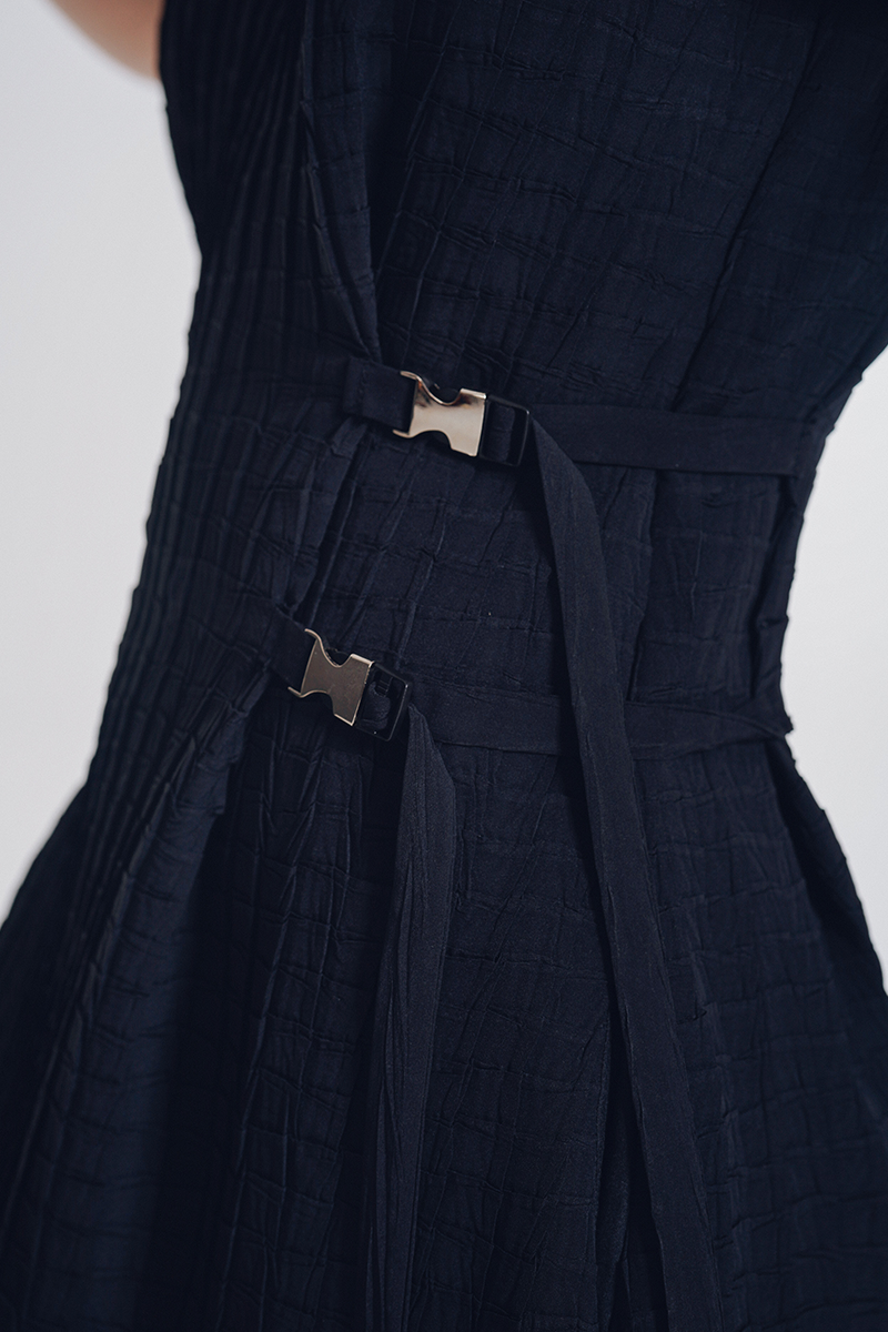 Buckle 15 Pleated Dress In Black