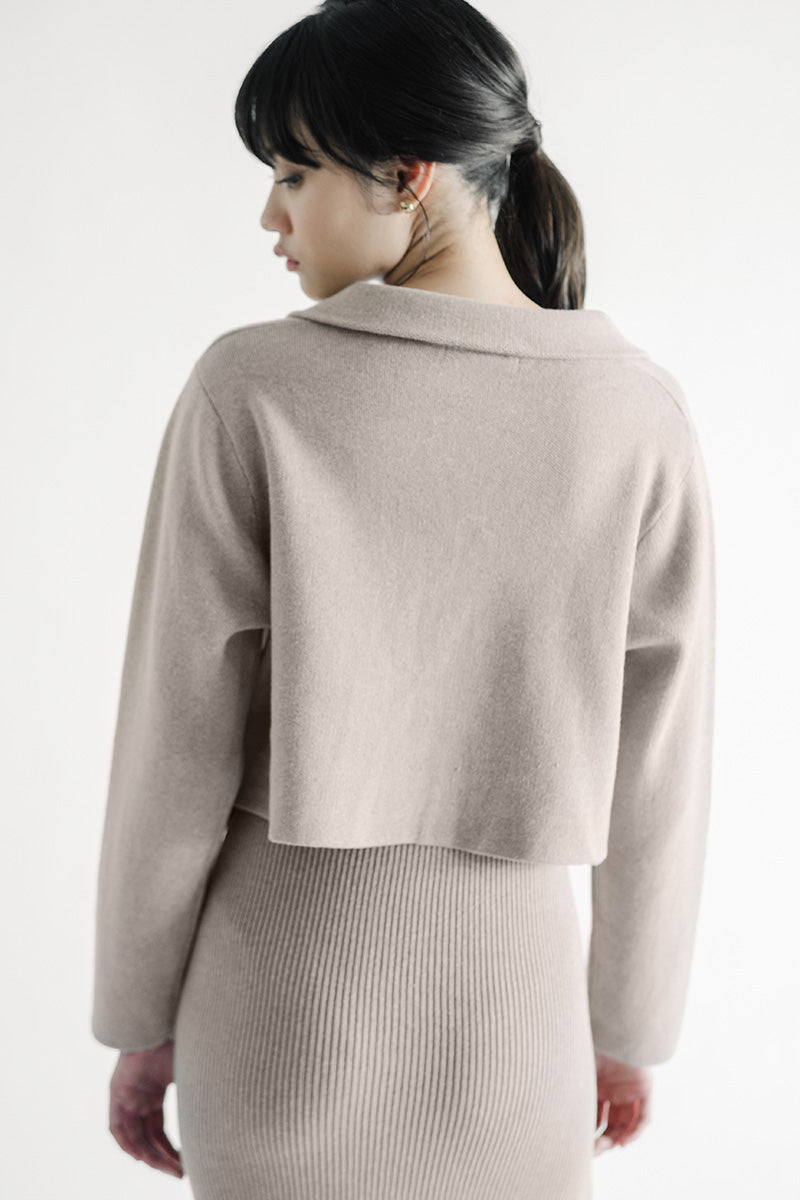 Essential Knit Blazer In Brown