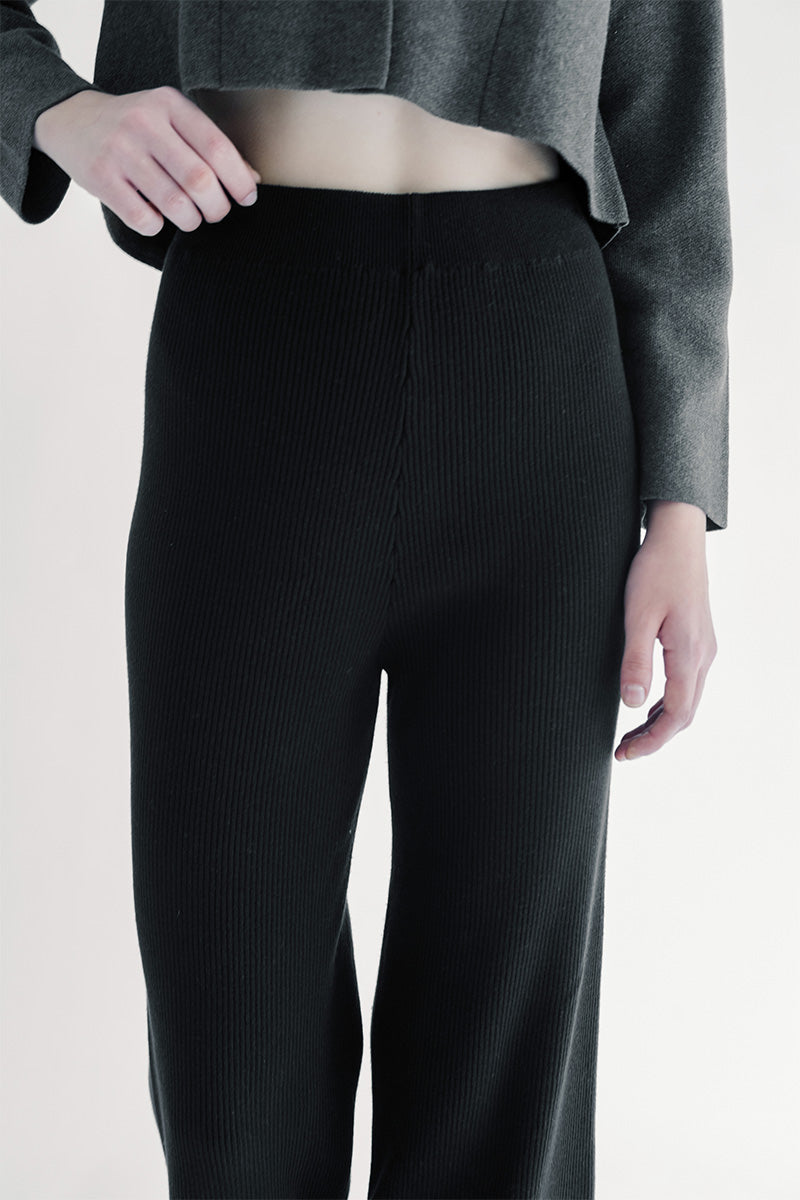 Essential Knit Long Pants In Black