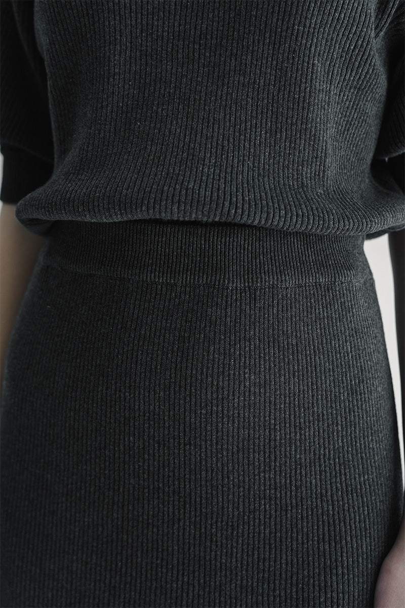 Essential Knit Skirt In Dark Grey