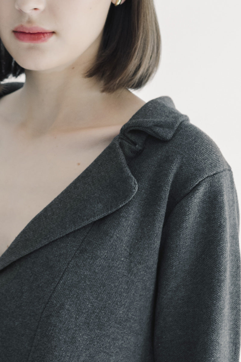 Essential Knit Blazer In Dark Grey