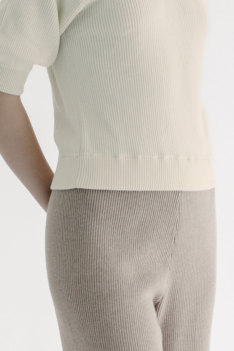 Essential Knit Blouse In Cream