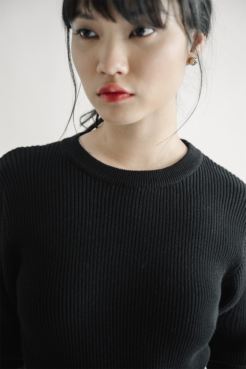 Essential Knit Blouse In Black