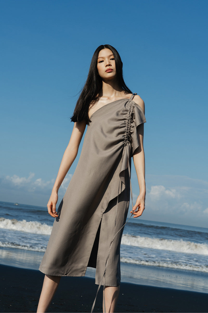 Asymmetrical Dress In Brown Asymmetrical Dress In Brown