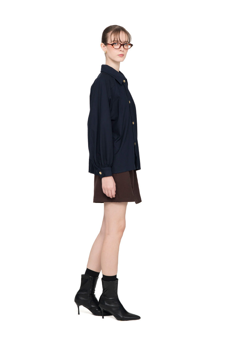 Spread Collared Shirt In Midnight Blue