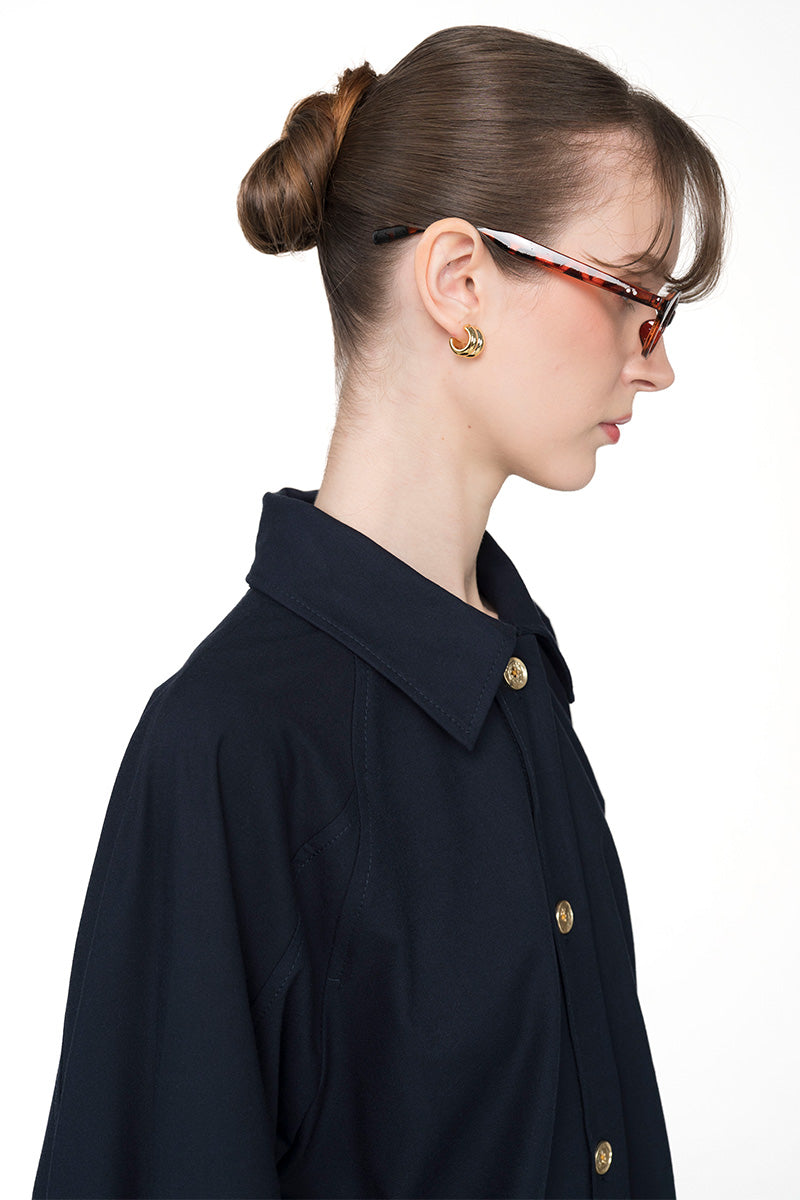 Spread Collared Shirt In Midnight Blue