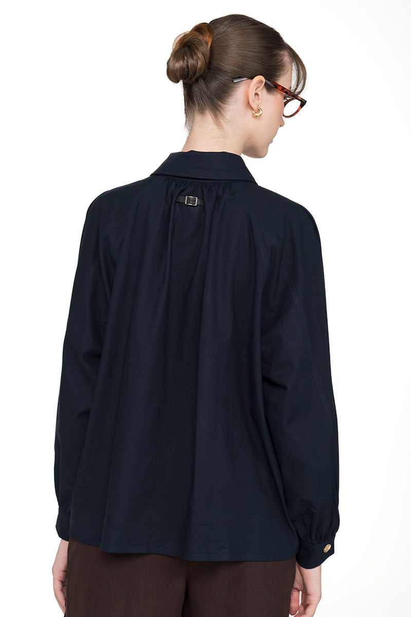 Spread Collared Shirt In Midnight Blue