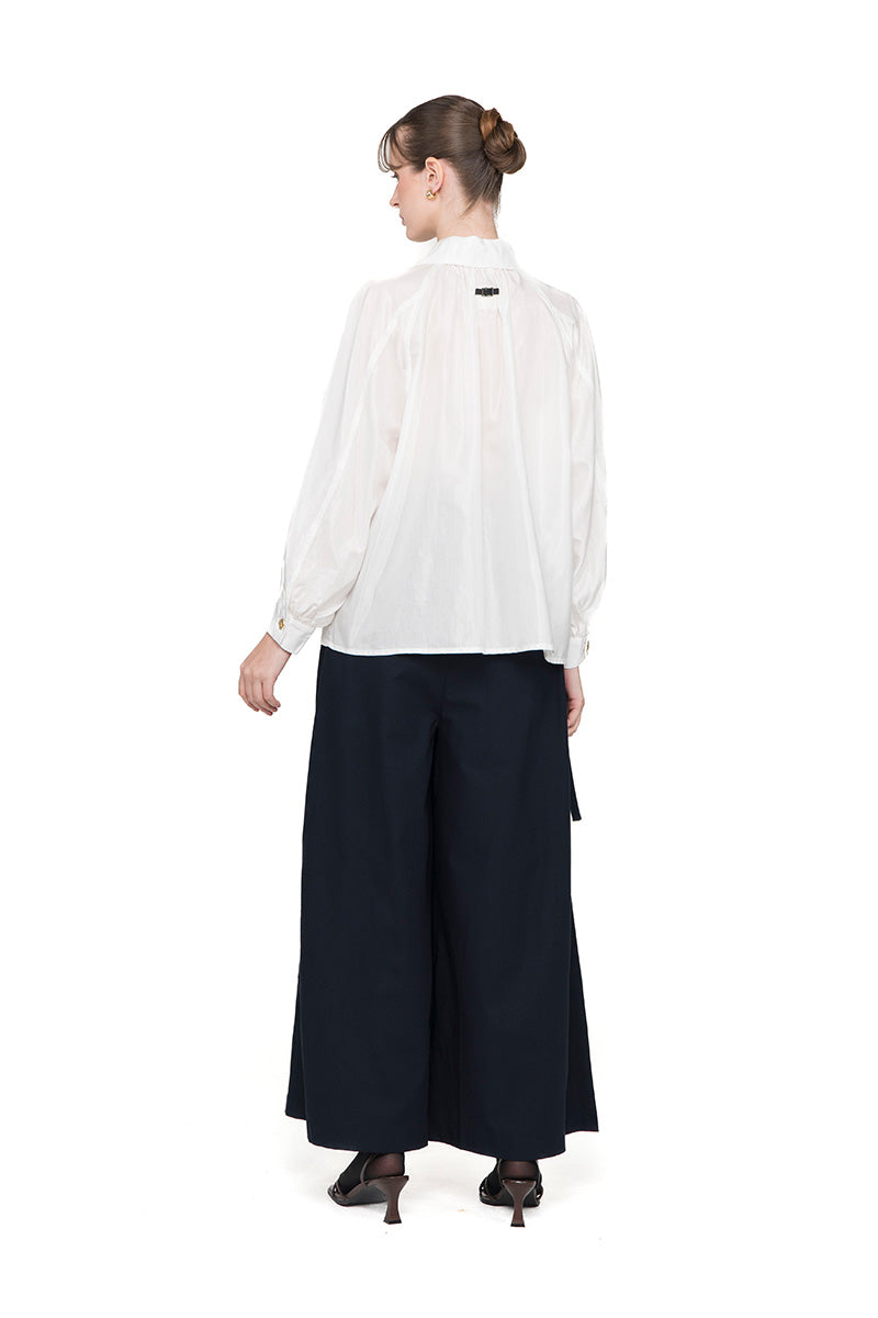 Spread Collared Shirt In Pearl White