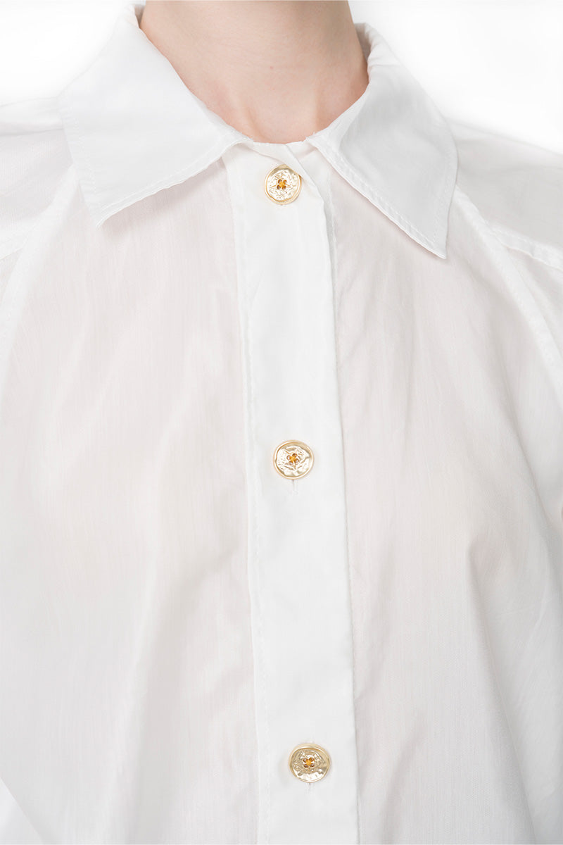 Spread Collared Shirt In Pearl White