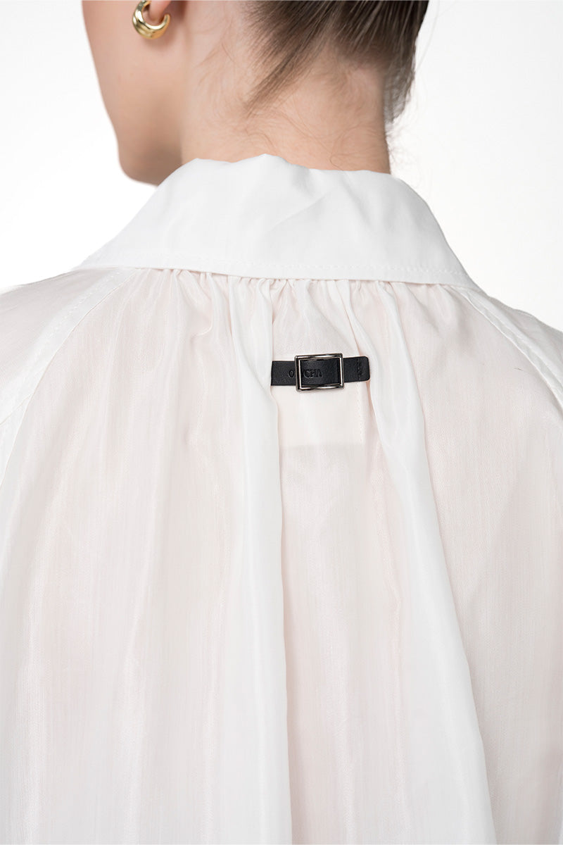 Spread Collared Shirt In Pearl White