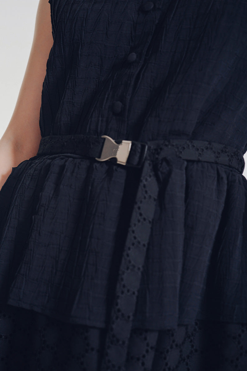 Buckle 25 Pleated Dress In Black