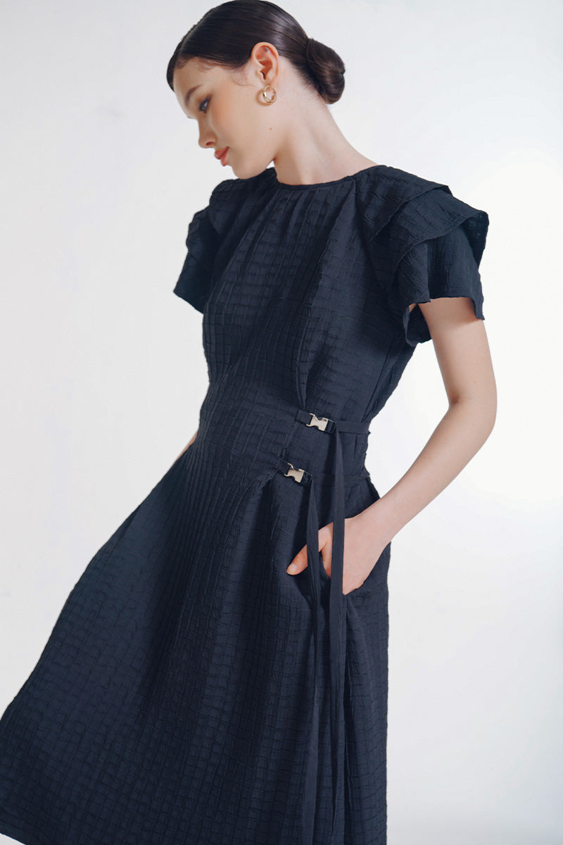 Buckle 15 Pleated Dress In Black