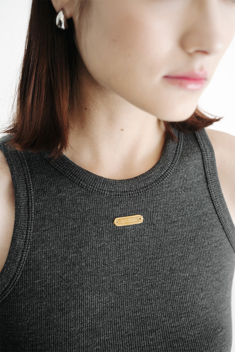 Essential Crop Top In Dark Grey