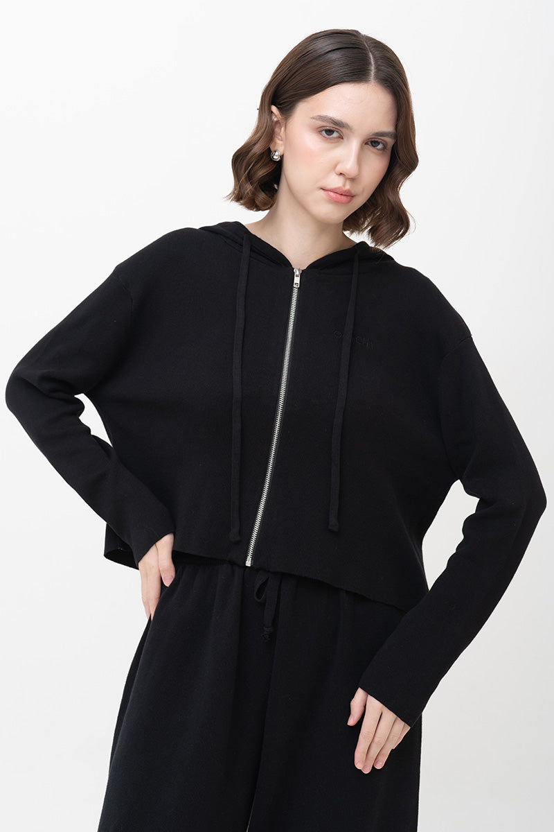 Essential Cotton-Jersey Hoodie In Black