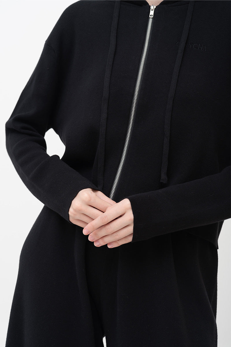 Essential Cotton-Jersey Hoodie In Black