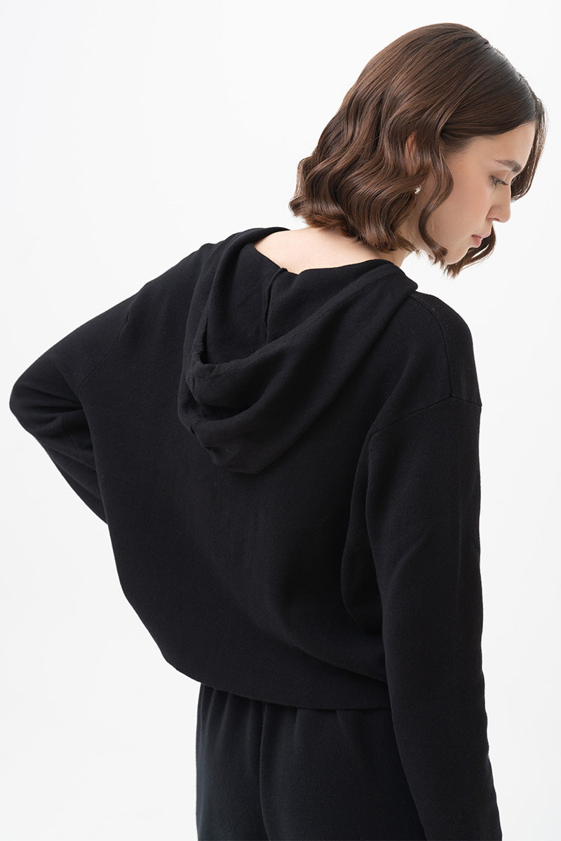 Essential Cotton-Jersey Hoodie In Black