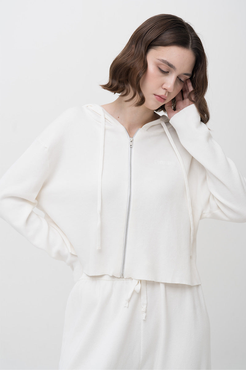 Essential Cotton-Jersey Hoodie In Ivory