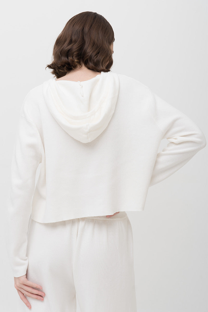 Essential Cotton-Jersey Hoodie In Ivory