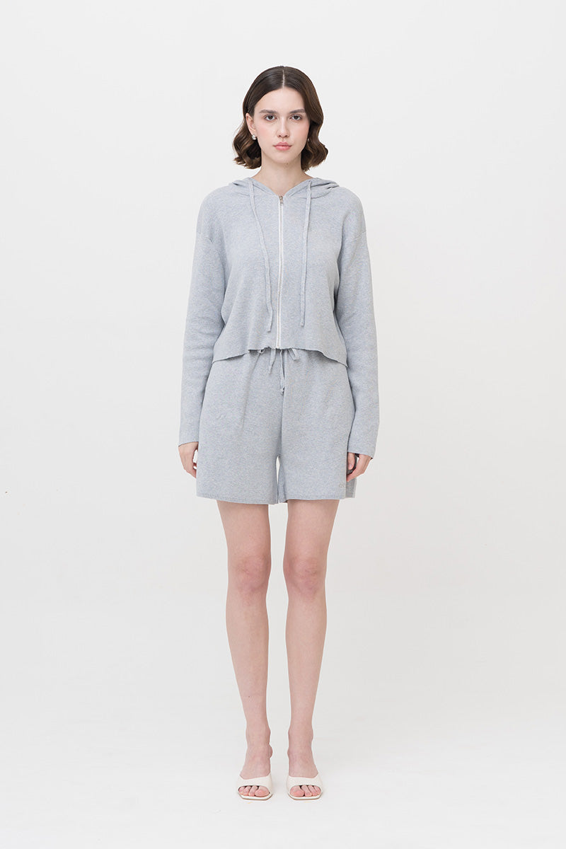Essential Cotton-Jersey Hoodie In Light Grey