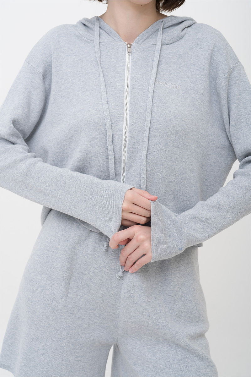 Essential Cotton-Jersey Hoodie In Light Grey