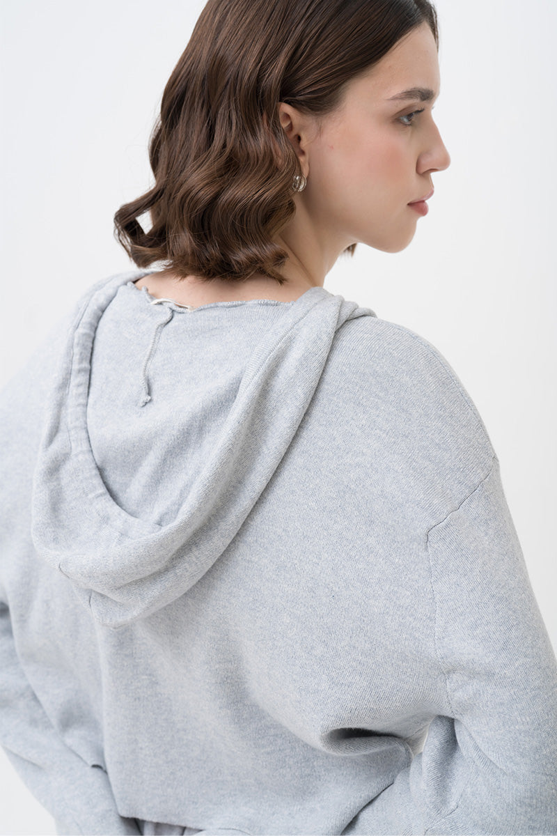 Essential Cotton-Jersey Hoodie In Light Grey