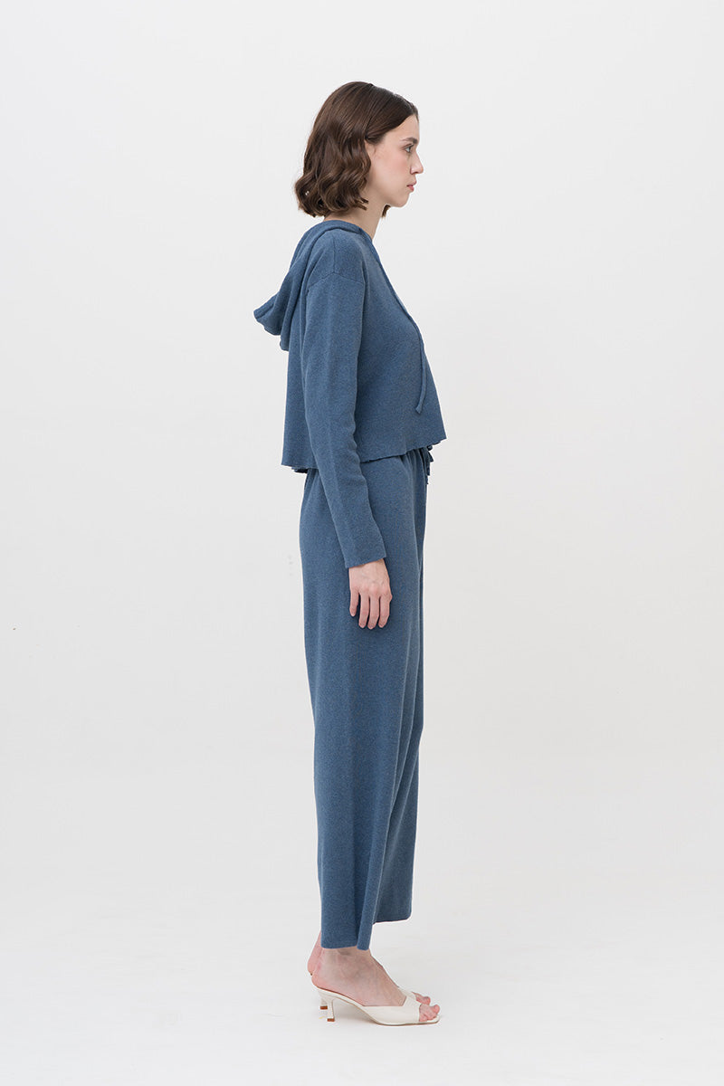 Essential Cotton-Jersey Hoodie In Slate Blue