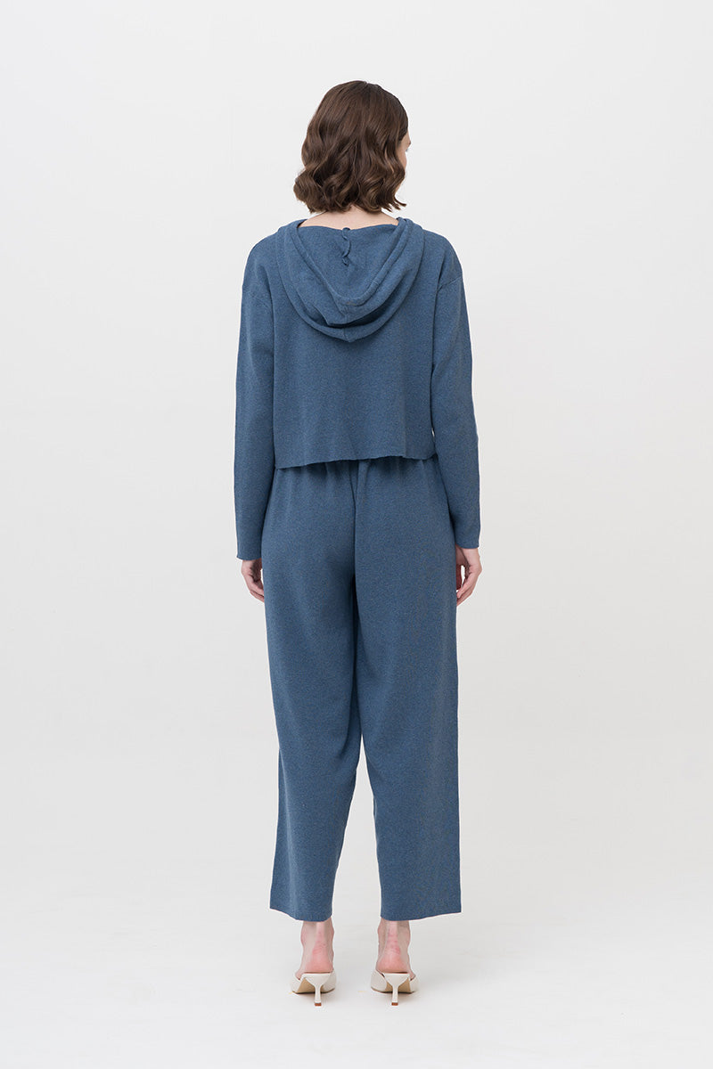 Essential Cotton-Jersey Hoodie In Slate Blue