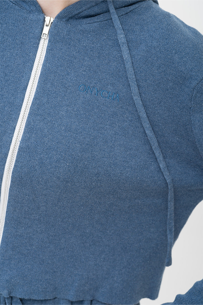 Essential Cotton-Jersey Hoodie In Slate Blue