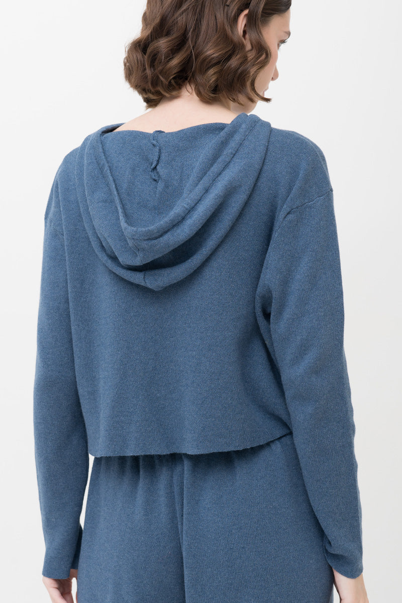 Essential Cotton-Jersey Hoodie In Slate Blue