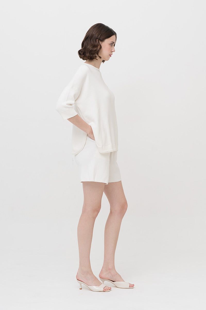 Essential Cotton-Jersey Shorts In Ivory