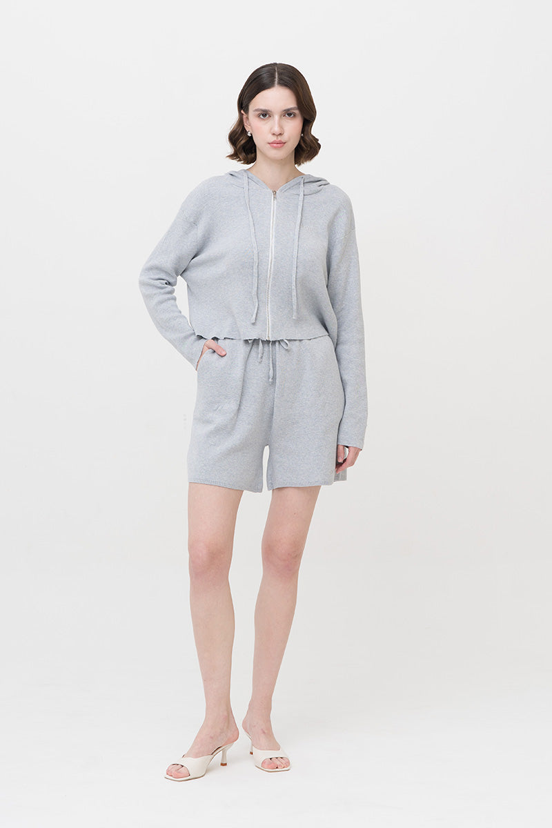 Essential Cotton-Jersey Shorts In Light Grey