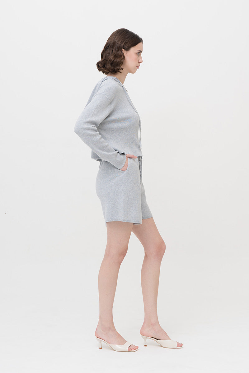 Essential Cotton-Jersey Shorts In Light Grey