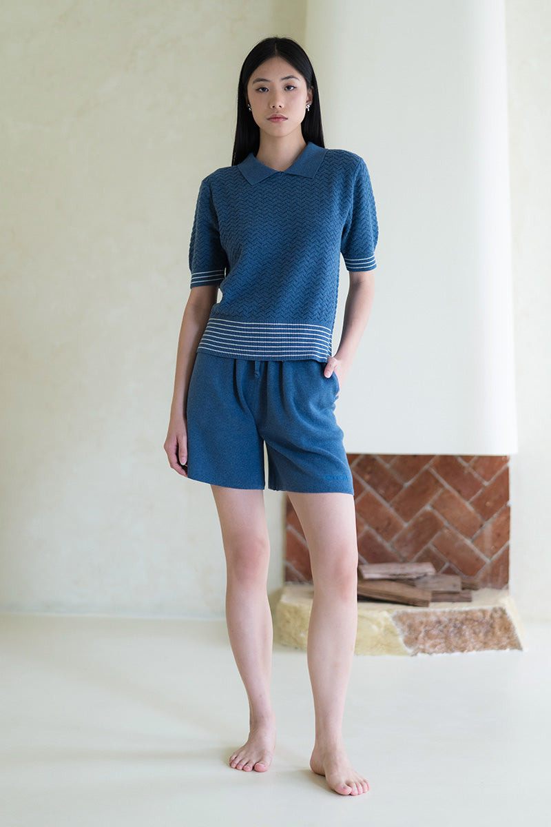 Essential Cotton-Jersey Shorts In Slate Blue