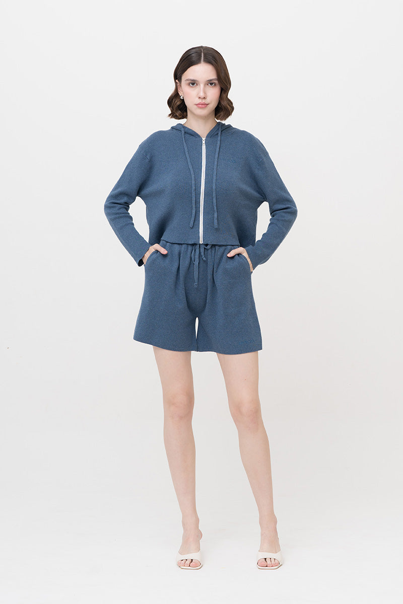 Essential Cotton-Jersey Shorts In Slate Blue