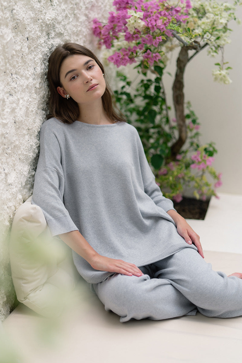 Essential Cotton-Jersey Sweatshirt In Light Grey