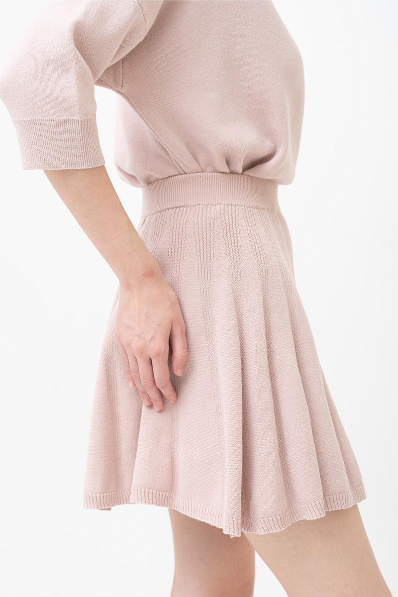 Essential Pointelle-Knit Mini Skirt In Dusty Pink