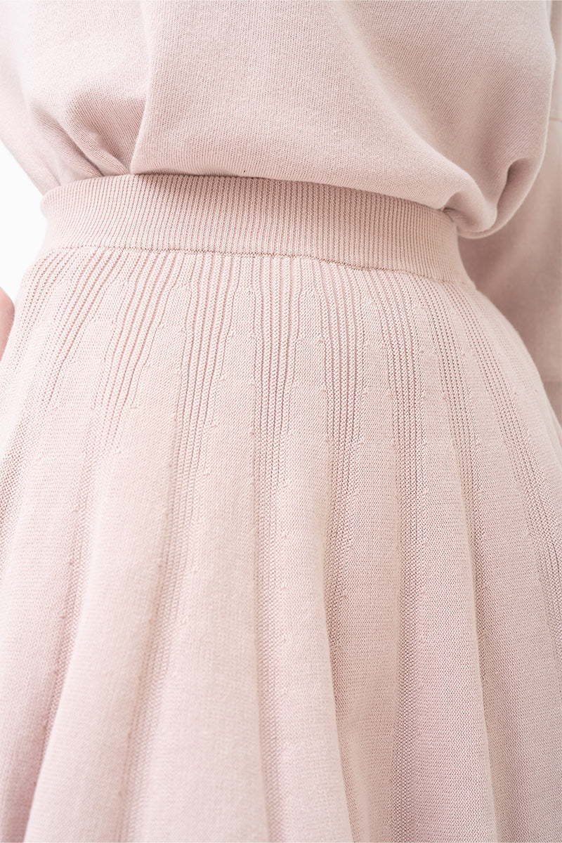 Essential Pointelle-Knit Mini Skirt In Dusty Pink