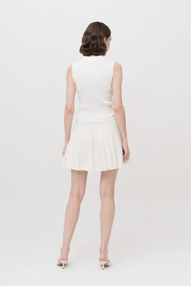 Essential Pointelle-Knit Mini Skirt In Ivory