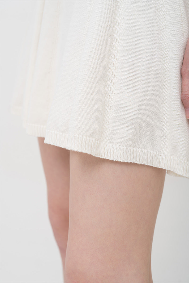 Essential Pointelle-Knit Mini Skirt In Ivory