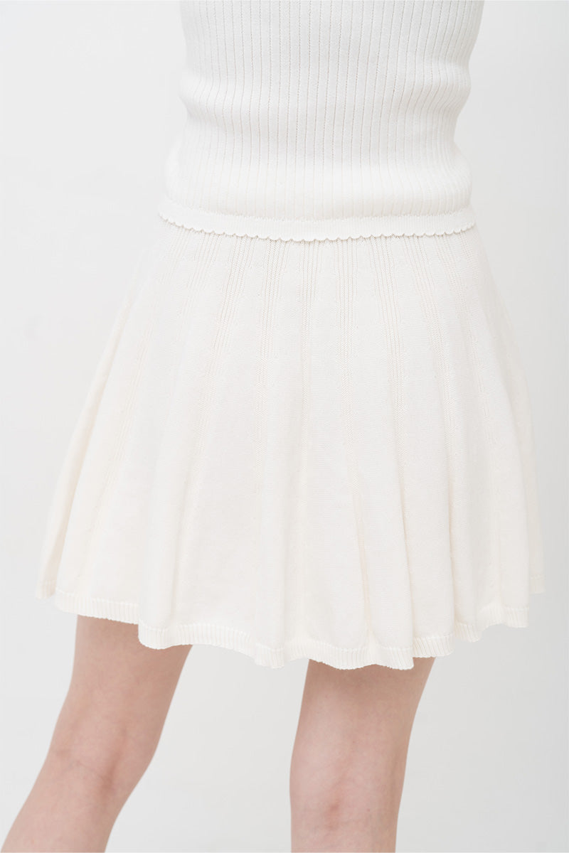 Essential Pointelle-Knit Mini Skirt In Ivory
