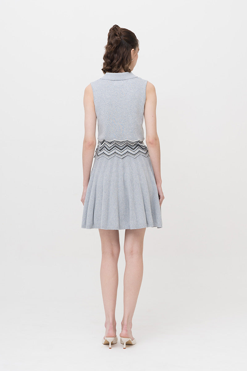 Essential Pointelle-Knit Mini Skirt In Light Grey