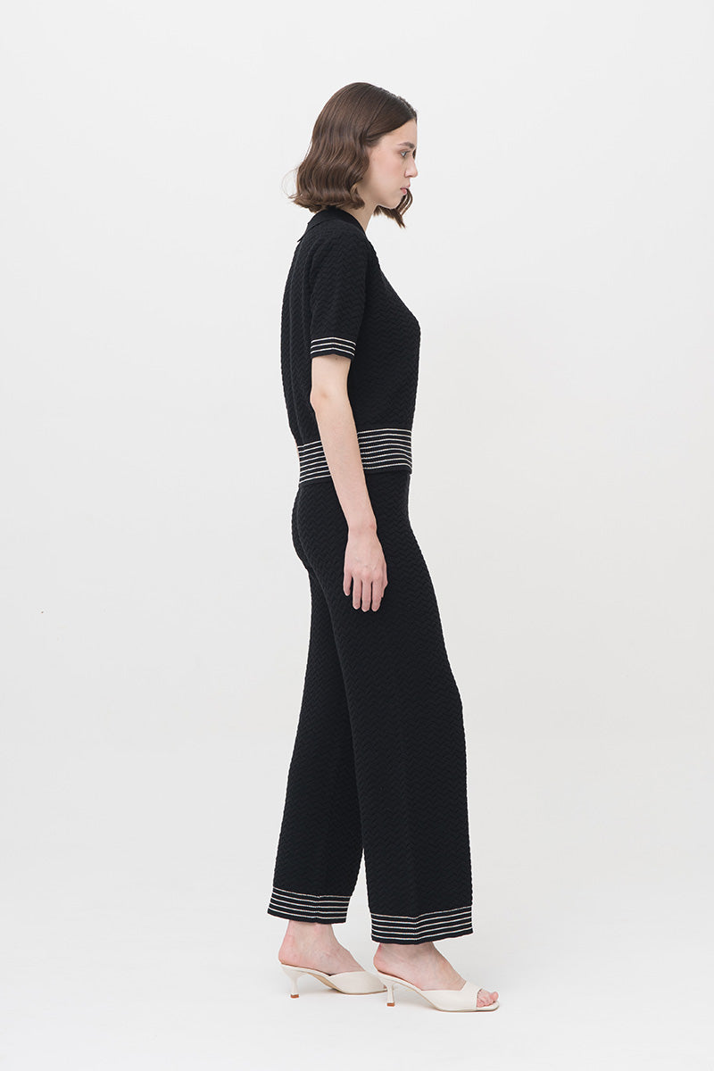 Essential Pointelle-Knit Pants In Black
