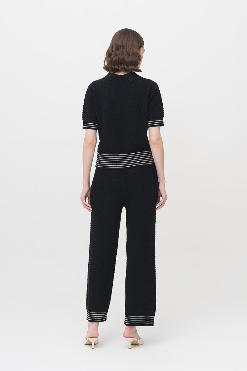 Essential Pointelle-Knit Pants In Black