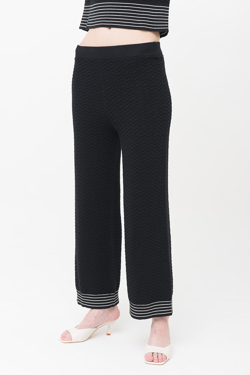 Essential Pointelle-Knit Pants In Black
