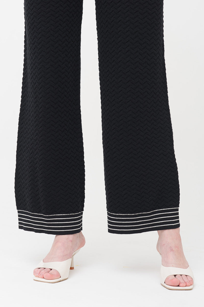 Essential Pointelle-Knit Pants In Black