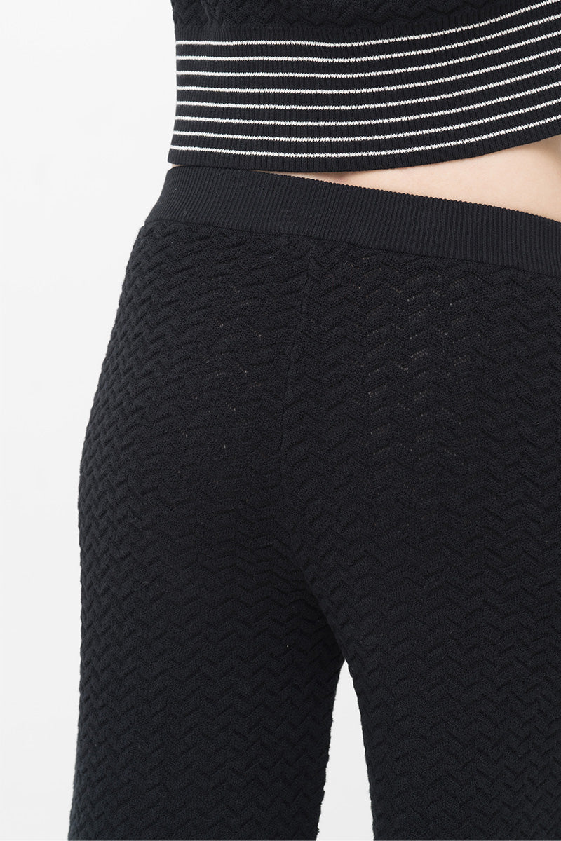 Essential Pointelle-Knit Pants In Black